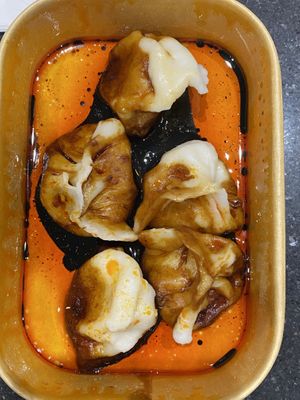 Chengdu dumplings in spicy sauce   at Tofu Vegan - Golders Green in North West London