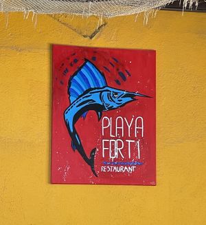 Restaurant sign  at Playa Forti in Willemstad