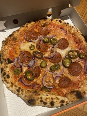 Pepperoni and jalapeño   at Pizza Geeks - Haymarket in Edinburgh
