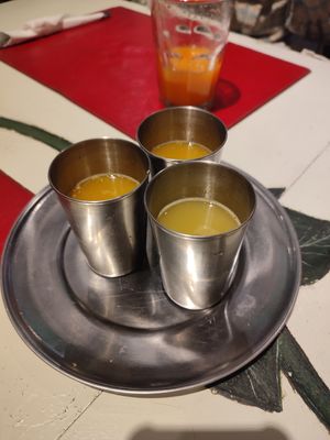 Juice as starter at Naturaleza Sabia in Buenos Aires