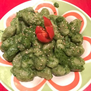 Vegan gnocchi at Naturaleza Sabia in Buenos Aires