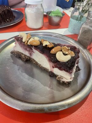 Vegan cheesecake  at Naturaleza Sabia in Buenos Aires