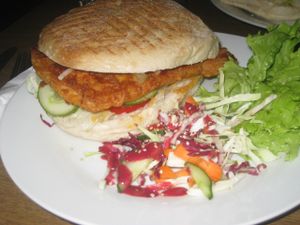 XXL soy burger at Falscher Hase in Dresden