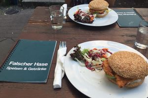 most delicious burger in town at Falscher Hase in Dresden