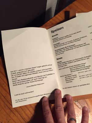 Die Karte. Der Falsche Hase wird 8 - herzlichen Glückwunsch  at Falscher Hase in Dresden