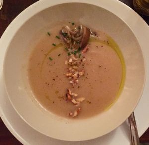 mushroom soup  at Marits Eetkamer in Amsterdam