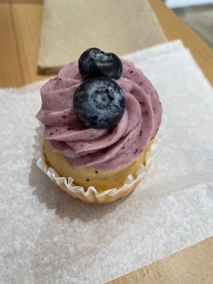 Lemon Blueberry Poppyseed cupcake at Stephanie's Vegan Bakery + Cafe in Fort Lauderdale