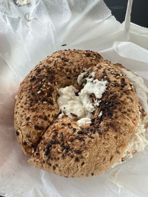 bagel w/ cream cheese  at Stephanie's Vegan Bakery + Cafe in Fort Lauderdale