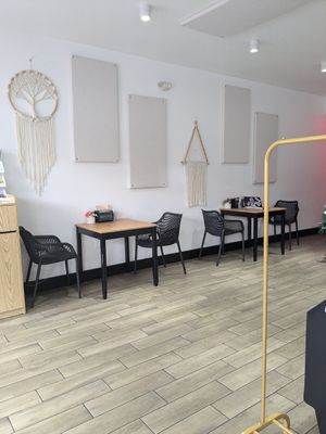 Seating at Stephanie's Vegan Bakery + Cafe in Fort Lauderdale