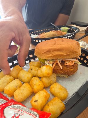 Spiiicy chicken sandwich at Stephanie's Vegan Bakery + Cafe in Fort Lauderdale