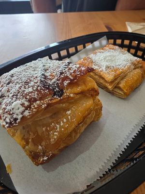 Carmel apple and chocolate croissants, nice and flaky at Stephanie's Vegan Bakery + Cafe in Fort Lauderdale
