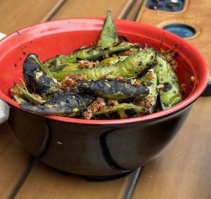 Spicy charred edamame  at Blue Sushi Sake Grill in Nashville
