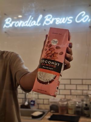 coconut almond milk for their vegan latte at Brondial Brews in Balanga
