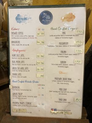 Menu  at Little Milkyway in Baguio City