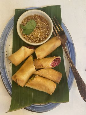 Vegan spring rolls   at Yesterday Tomorrow 365 - ต่ะวาวันพูก in Bangkok