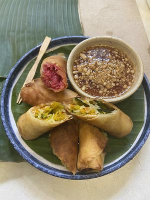 Vegan spring rolls   at Yesterday Tomorrow 365 - ต่ะวาวันพูก in Bangkok