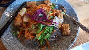 Tofu with glass noodles in miso at Re Nao in Galway