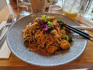 Gungun noodles with Tofu and blackbean sesame peanut sauce at Re Nao in Galway