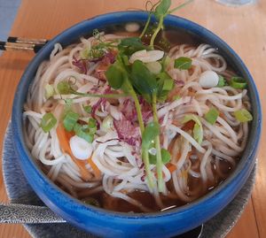 Gungun noodles, fried tofu, miso soup at Re Nao in Galway