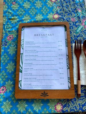 Breakfast menu  at Pegaga in Langkawi