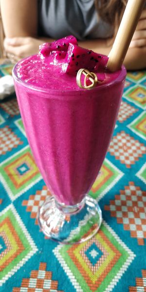Papaya & dragonfruit smoothie at Pegaga in Langkawi