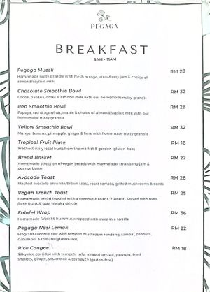 Latest pegaga menu  at Pegaga in Langkawi