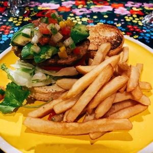 Burger and chips  at Pegaga in Langkawi