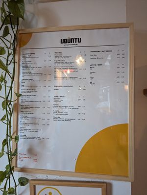 menu at Ubuntu in Athens