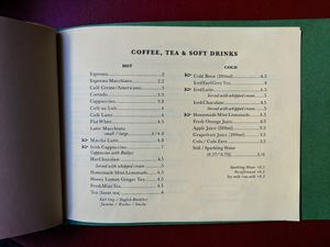 Menu page at House Of Small Wonder at House of Small Wonder in Berlin