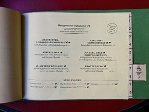 Menu page at House Of Small Wonder at House of Small Wonder in Berlin