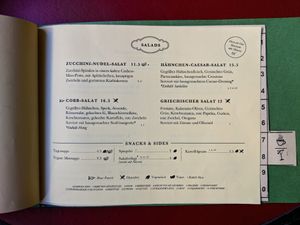 Menu page at House Of Small Wonder at House of Small Wonder in Berlin