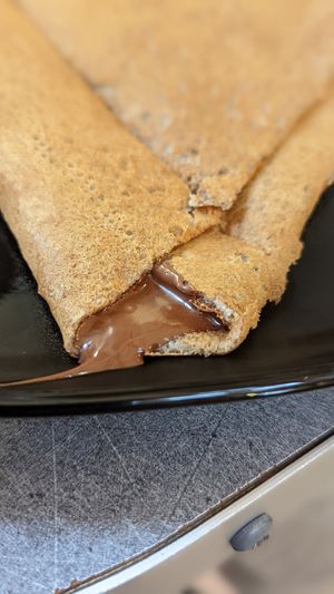 Buckwheat galette with Basquella at Au P'tit Dolmen in Biarritz