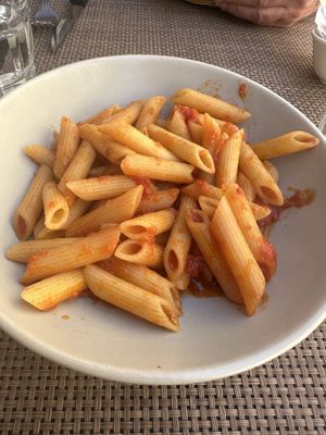 Penne with red sauce   at Lo Spuntino in San Gimignano