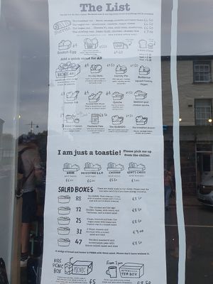 Menu at The Big Rock Cafe in Porthmadog