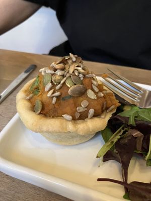 Homity Pie made with Sweet potatoes and chickpeas    at The Big Rock Cafe in Porthmadog