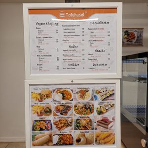 Menu at Tofuhuset in Sandnes