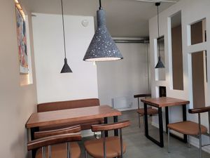 Indoor seating at Tofuhuset in Sandnes