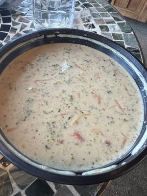 Potato broccoli soup  at Vegan It IZ Eats in Dayton