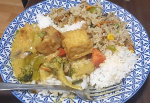 Veggie & tofu curry with fried rice at Taste of the Orient in Castlemaine
