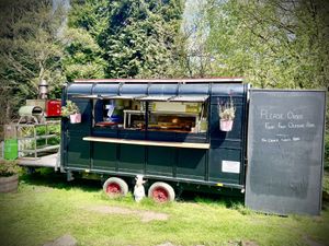 Food truck with pizza oven  at Horseshoe Hotel in Whitby
