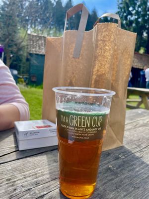Green cups and paper bags - yay  at Horseshoe Hotel in Whitby
