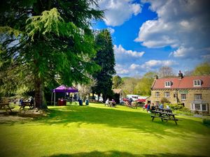Massive lawned garden  at Horseshoe Hotel in Whitby