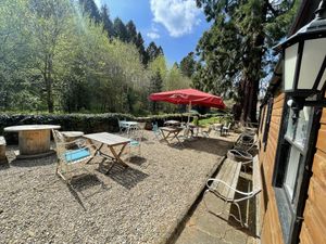 Tea garden   at Horseshoe Farm Shop in Whitby