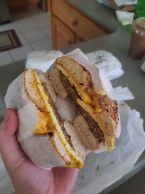 Vegan Sausage egg + cheese at James Oliver Coffee in Detroit