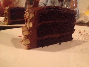chocolate cake at G-Zen in Branford