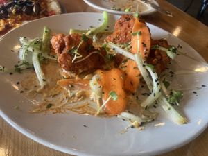 Mostly eaten buffalo cauliflower   at Vegan & Vine in Phoenix