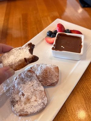 Beignets with fruit and chocolate saucee #Veganuary at Vegan & Vine in Phoenix