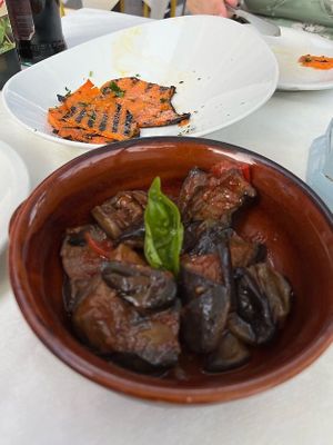 Eggplant and pumpkin  at Saraceno d'Oro in Positano