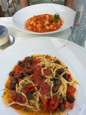 Puttanesca and gnocchi  at Saraceno d'Oro in Positano