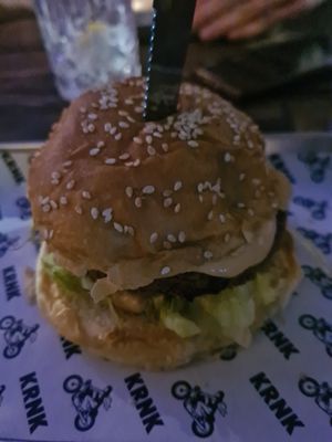 Vegan burger at Krnk in 